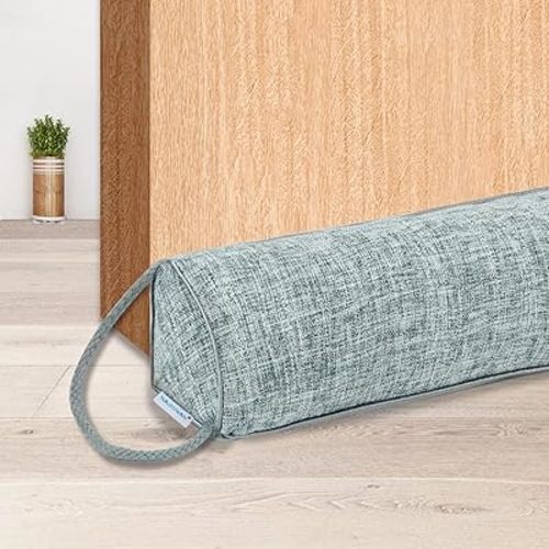 NABOWAN Weighted Door Draft Stopper - Triangular Gap Filler Blocks Bottom Up to 3”, Under Door Draft Blocker Reduce Hot Cold Air Wind Noise for Easy Install, Save Energy, Home Room Essentials, 30”Gray