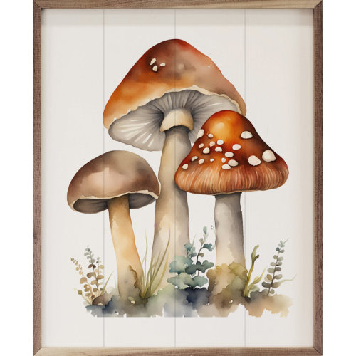 August Grove® Three Mushrooms White | Wayfair