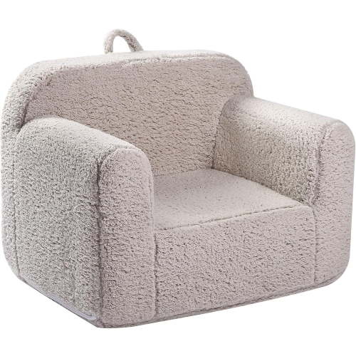 Kids Snuggly-Soft Sherpa Chair - Light Grey