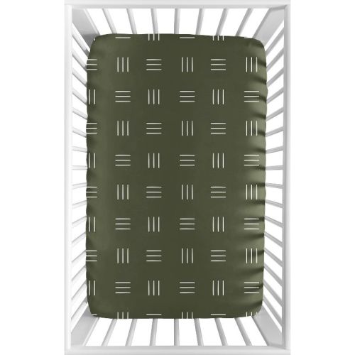 Sweet Jojo Designs Boy or Girl Gender Neutral Unisex Baby Fitted Mini Crib Sheet Jungle Animals Collection Green and White