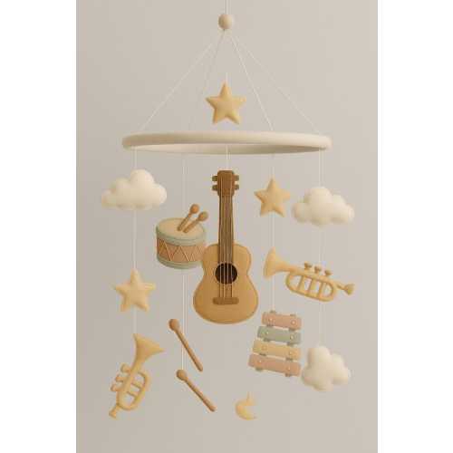 Handmade Musical Instrument Baby Mobile: Felt Nursery Decor