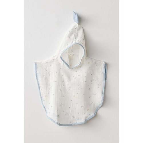 Maisonette Ocean Muslin Poncho, White - Andy Wawa