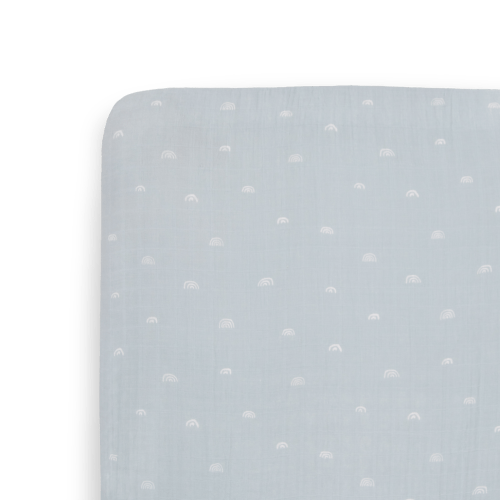 Cotton Muslin Crib Sheet - Blue Rainbow