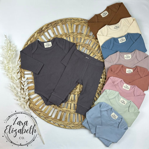 Organic Cotton Baby Clothes Set | Matching Baby Bodysuit and Legging Set | Unisex Baby Clothes | Baby Shower Gift | New Baby Outfit
