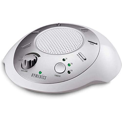 HoMedics White Noise Sound Machine | Portable Sleep Therapy for Home, Office, Baby & Travel | 6 Relaxing & Soothing Nature Sounds, Battery or Adapter Charging Options, Auto-Off Timer Sound Spa