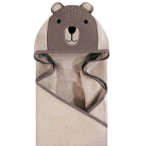 Hudson Baby Unisex Baby Cotton Animal Face Hooded Towel, Modern Bear, One Size