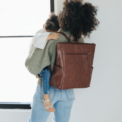 Chocolate Croc Minimal Diaper Pack | Croc Diaper Bag Backpack – Freshly Picked