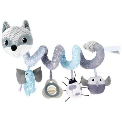 Relax love Crib Spiral Toys,Stroller Toy Bed Hanging Toys with Ringing Bell for Stroller and Travel Activity Toy,Gray