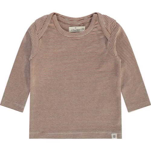 Long Sleeve T-Shirt, Brown/Cream Stripes - Babyface | Maisonette