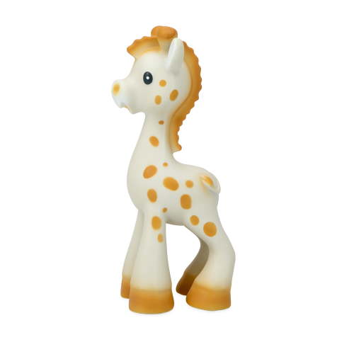 Nuby Jackie the Giraffe Natural Rubber Teether for Babies, Yellow Infant Teething Toy