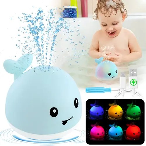 Astronaut Baby Bath Toys, Automatic Spray Water Toddler Bath Toys,  Induction Sprinkler Bathtub Toys with Light