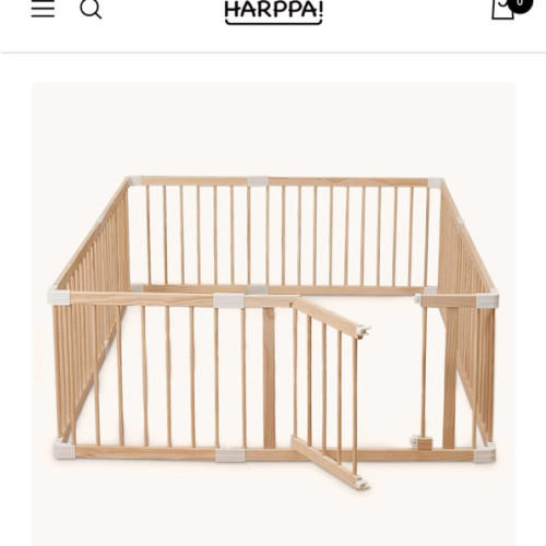 HARPPA Baby Gate Playpen, DIY Foldable Wooden Play Gate, Non-Toxic Foldable Wooden Play Yard for Babies & Toddlers, Adjustable DIY Baby Fence, Large & Small Safe Play Area, Easy-Assembly Natural Finish Indoor Playpen, DIY Playpen Foldable Wooden Playpen,