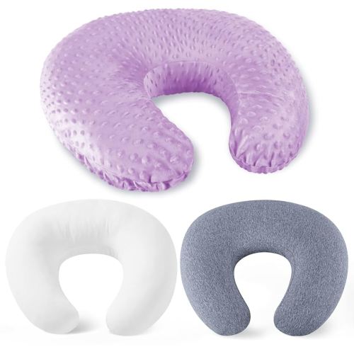 Nursing Pillow for Breastfeeding and Bottle Feeding Pillow, Support for Mom and Baby, with 2 Removable Machine Washable Cover, Ergonomic Breastfeeding Pillow(Light Purple)