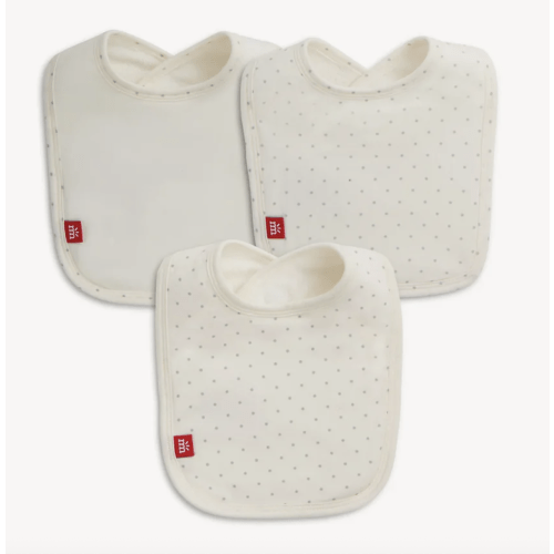 Magnetic Me 3-Pack Bib: Cream Pin Dot