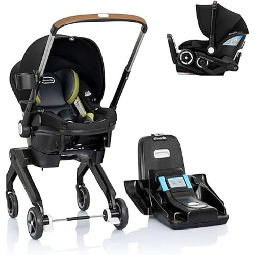 Evenflo Shyft DualRide Infant Car Seat and Stroller Combo w/Carryall Storage (Durham Green)