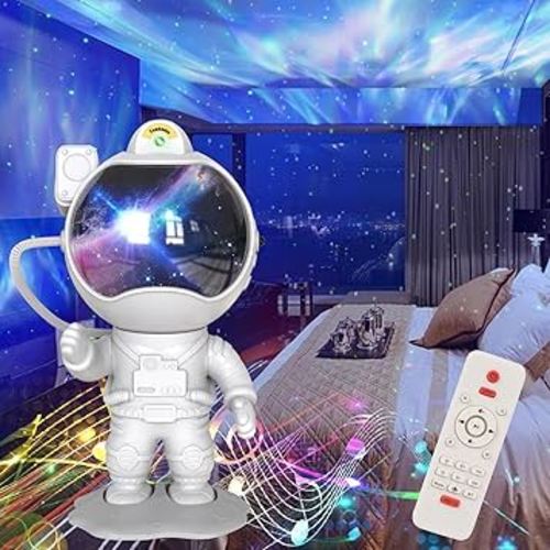 Astronaut Star Galaxy Projector, LED Night Light with Bluetooth Speaker, Super Large Coverage Area, 33 Aurora Scenes, Gift for Kids Adults Home Party Ceiling Decor