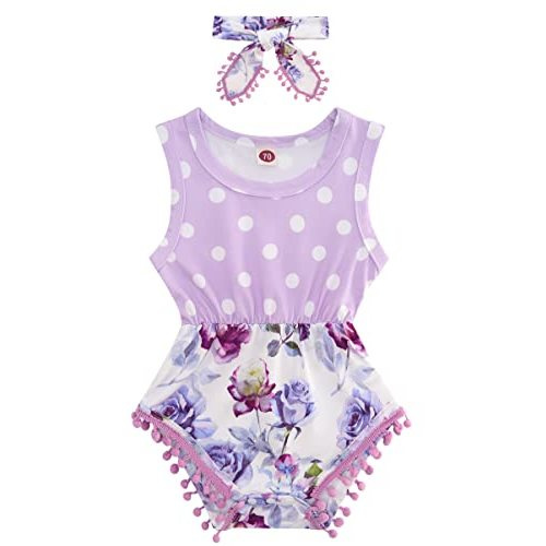 Ahegao 0-24 Months Baby Floral Romper Toddlers Outfits Infant Playsuits + Headband Jumpsuit