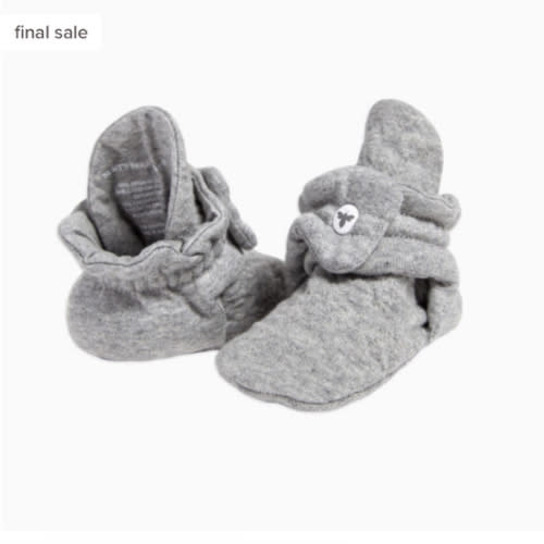 Burt's Bees Baby Baby Gender Neutral Color for Ages 0 to 9 Months Old Slipper Sock, Heather Grey Stripe, 3 6 Unisex Infant