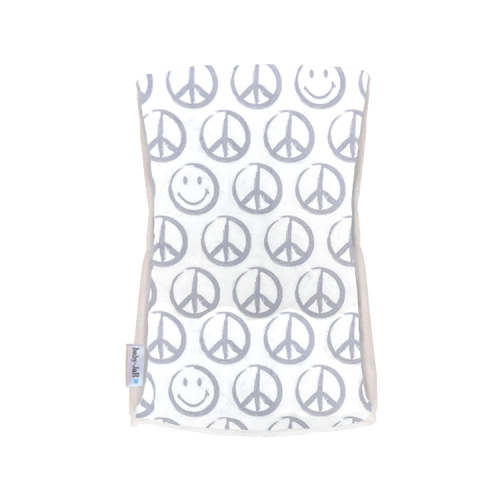 Burp Cloth - Grey Peace Sign