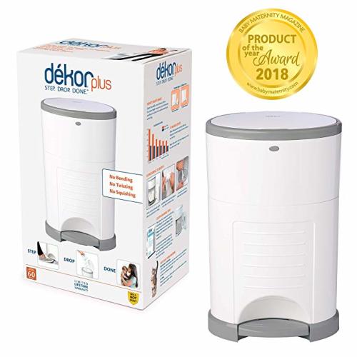Dekor Plus Hands-Free Diaper Pail, White