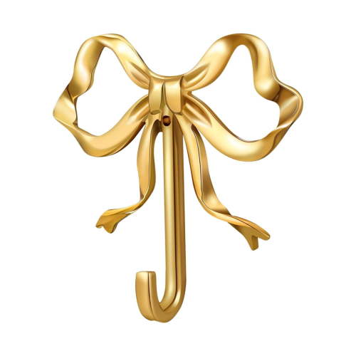 Door Towel Rack Gold Bow Knot Hooks Brass Bow Wall Hooks Door Hanger Towel Hooks Brass Coat Hooks Decorative Hooks For Bathroom Living Room Kitchen Decor
