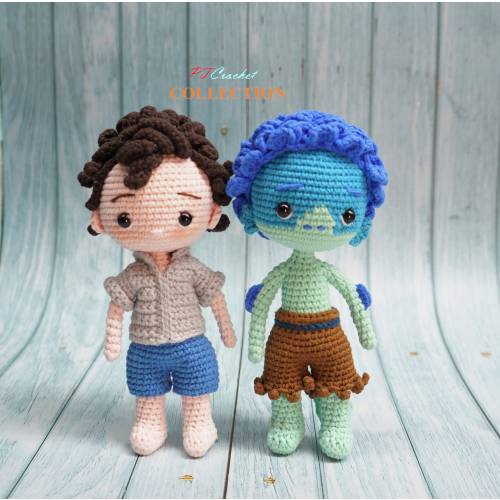 Crochet Luca Doll, Luca Paguro Doll, Amigurumi Luca, Luca Plush, Stuffed Luca, Sea Monster Crochet, Luca Toy, Cartoon
