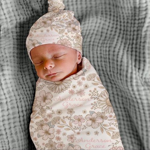 Wildflower Personalized Swaddle & Headband
