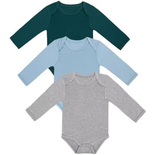 Rayon of Bamboo Baby Bodysuit, Long Sleeve Bodysuits for Boys Girls Infant Soft Clothes 0-24 Months