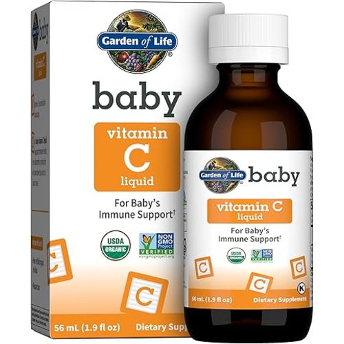 Garden of Life Baby Vitamin C Drops for Babies and Toddlers, Organic Whole Food Liquid Vitamin C 45mg Immune Support for Babies from Amla Fruit, Citrus Flavor, Vegan & Gluten Free, 56 mL (1.9 fl oz)