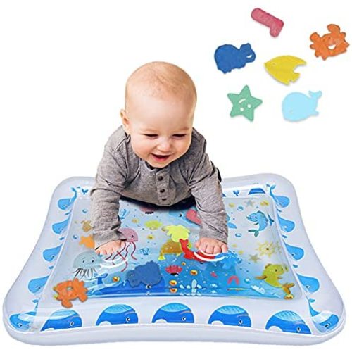 Tummy Time Baby Water Play Mat Inflatable Toy Mat for Infant & Toddlers Activity Center for 3 6 9 Months Newborn Boy Girl BPA Free (26''x 20'')