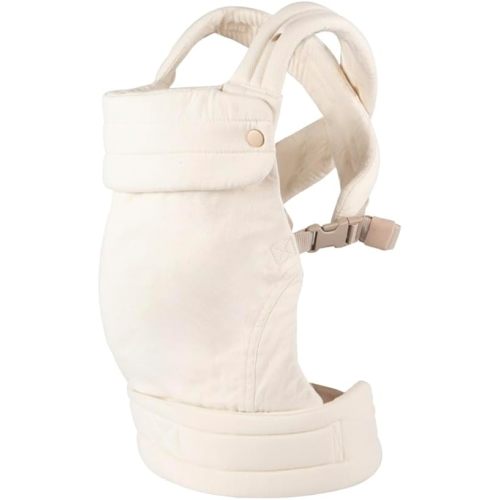Cotton Baby Carrier for Newborns to Toddlers | Cozy Wrap Carrier with Lumbar Support | Soft White Fabric, 7-35lbs Adjustable Fit