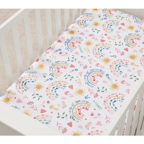 Heritage Rainbow Organic Crib Fitted Sheet | Pottery Barn Kids
