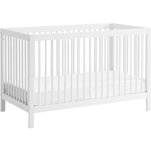 Oxford Baby Essentials Island Full Size 4-in-1 Convertible Baby Crib with Round Spindles, White