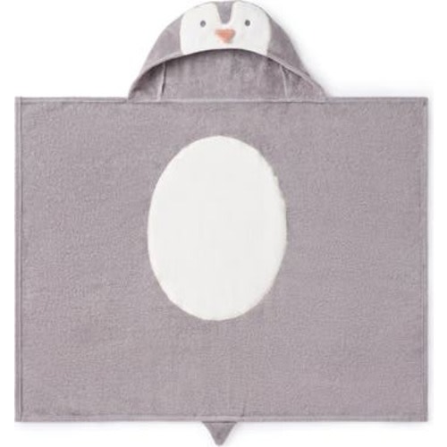 Terry Velour Hooded Penguin Towel, 0-24 M