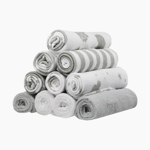 Spasilk Soft Terry Washcloth (10 Pack) - Grey Celestial