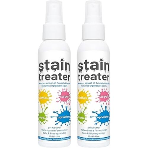 Two Pack Stain Remover Spray, Messy Eater Stain Treater Spray, Fabric Stain Remover For Spots On Clothes, Underwear, Carpets, Linens, 4oz Stain Remover