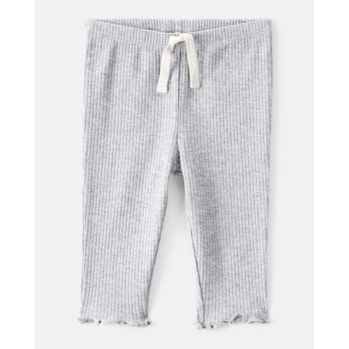 Baby Girl Knit Pull-On Pants - Grey (6 Months)
