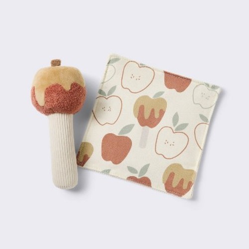 Apple Crinkle Paper + Rattle Baby Toy Set - 2pk - Cloud Island™