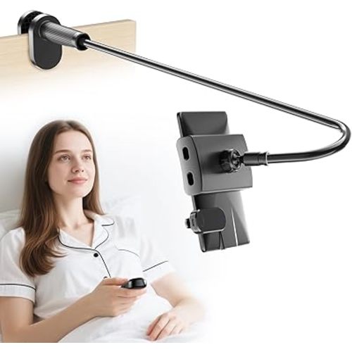 Gooseneck Tablet Holder for Kindle Reading in Bed with Page Turner Remote, Hands Free Desk Bedside Lazy Arm Stand for Kindle Accessories, Gifts for Readers