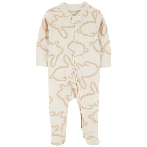 Baby Bunny 2-Way Zip Cotton Sleep & Play - 6M - Style,Ivory