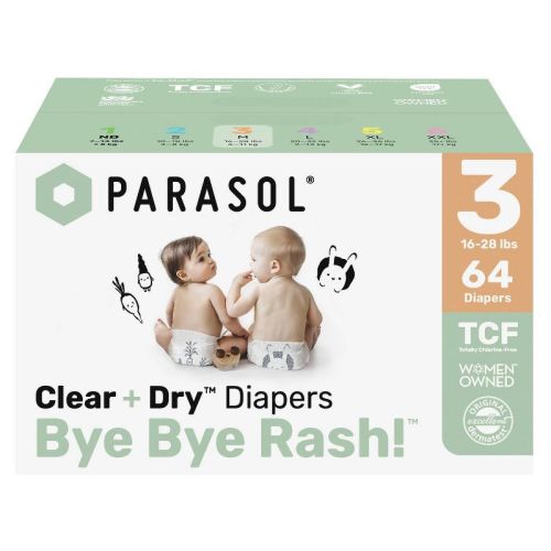 Parasol Clear+dry Natural Disposable Diapers - Size 1 - 88ct