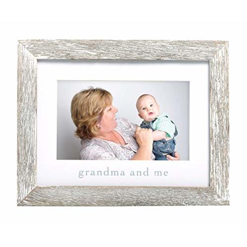 Pearhead Grandma & Me Keepsake Rustic Picture Frame, New Grandma Gifts from Baby, Nursery Wall And Tabletop Decor, 4x6 Photo Insert, Distressed Wood