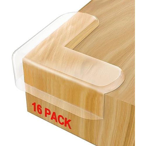 Corner Protector for Baby,16 Pack L Protectors Guards - Furniture Corner Guard & Edge Safety Bumpers - Baby Proof Bumper & Cushion (16 Count L Shape(Pack of 1))
