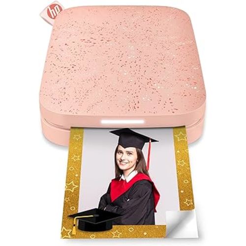 HP Sprocket Portable 2x3" Instant Color Photo Printer (Blush) Print Pictures on Zink Sticky-Backed Paper from your iOS & Android Device.