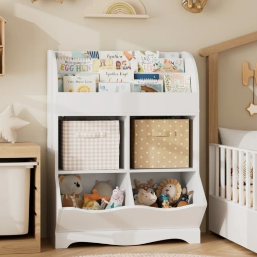 Viv + Rae Kupang Cube Bookcase with Display Shelf, White & Reviews | Wayfair