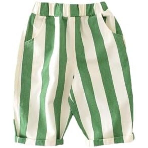 Baby Boy Girl Casual Bug Pants Striped Elastic Waist Comfy-Fit Pants Lightweight Drwastring Summer Lounge Trousers