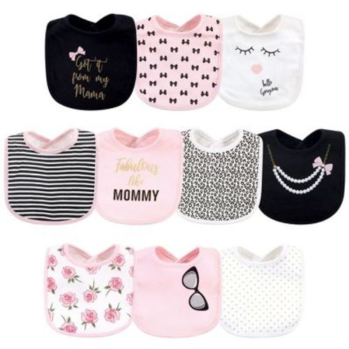 Little Treasure Baby Girl Cotton Bibs 10pk, Mama, One Size