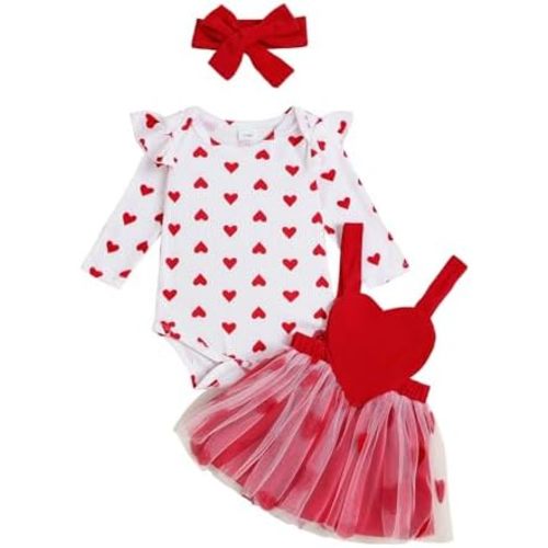 Christmas Baby Girl Outfit Newborn Cute Elk Fly Sleeve Romper Overall Dress Infant Girls Fall Winter Skirt Set
