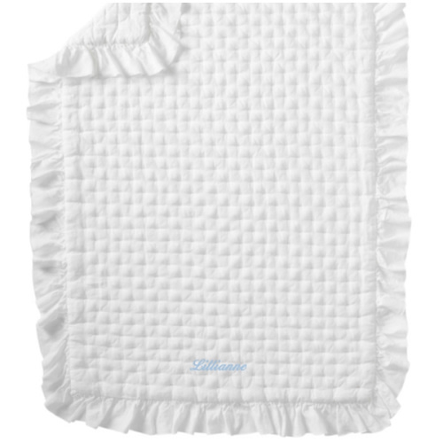 Ruffle Belgian Flax Linen Baby Quilt