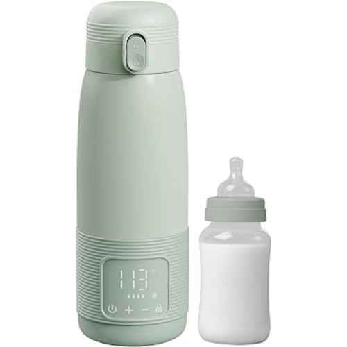 Joyfulnest Co. Portable Milk Warmer - Water and Bottle Warmer Breastmilk Formula 12 oz. On The Go Travel Car Airplane Fast Heat Up Adjustable Temp Fahrenheit Fast Charge USB Rechargeable